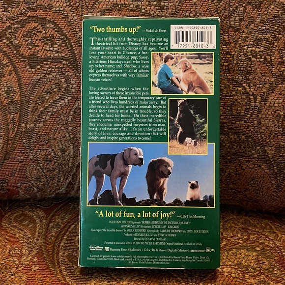 Disney’s Homeward Bound VHS tape - Picture 2 of 7